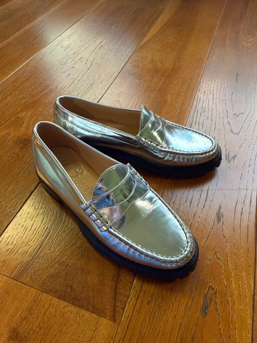 J.Crew Winona Penny Loafers In Metallic Leather - Picture 6 of 11
